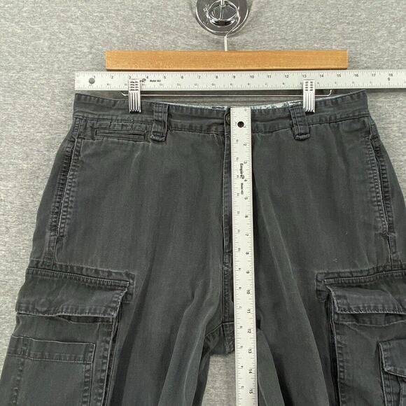 Chaps Shorts Mens 34 Black Cargo Pockets 9" Inseam Utility Cotton Workwear - Picture 4 of 10